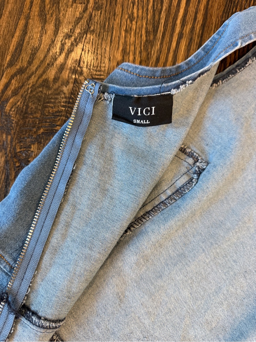 Vici Light Blue Denim Tank Mini Dress - Picture 5 of 5